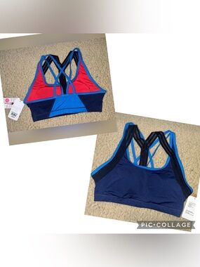 NWT Shape Playa Strappy Sports Bra - Medieval Blue - Large